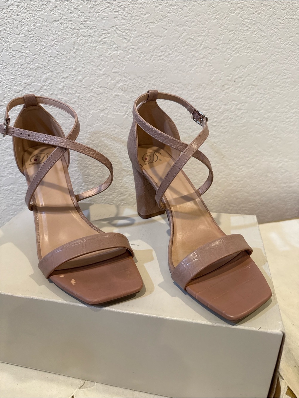Delicious Blush Strappy Block Heel Sandals